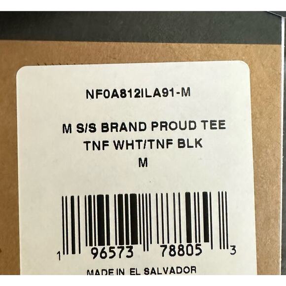 The North Face Men’s Short-Sleeve Brand Proud Tee White Size Medium New - Picture 4 of 4